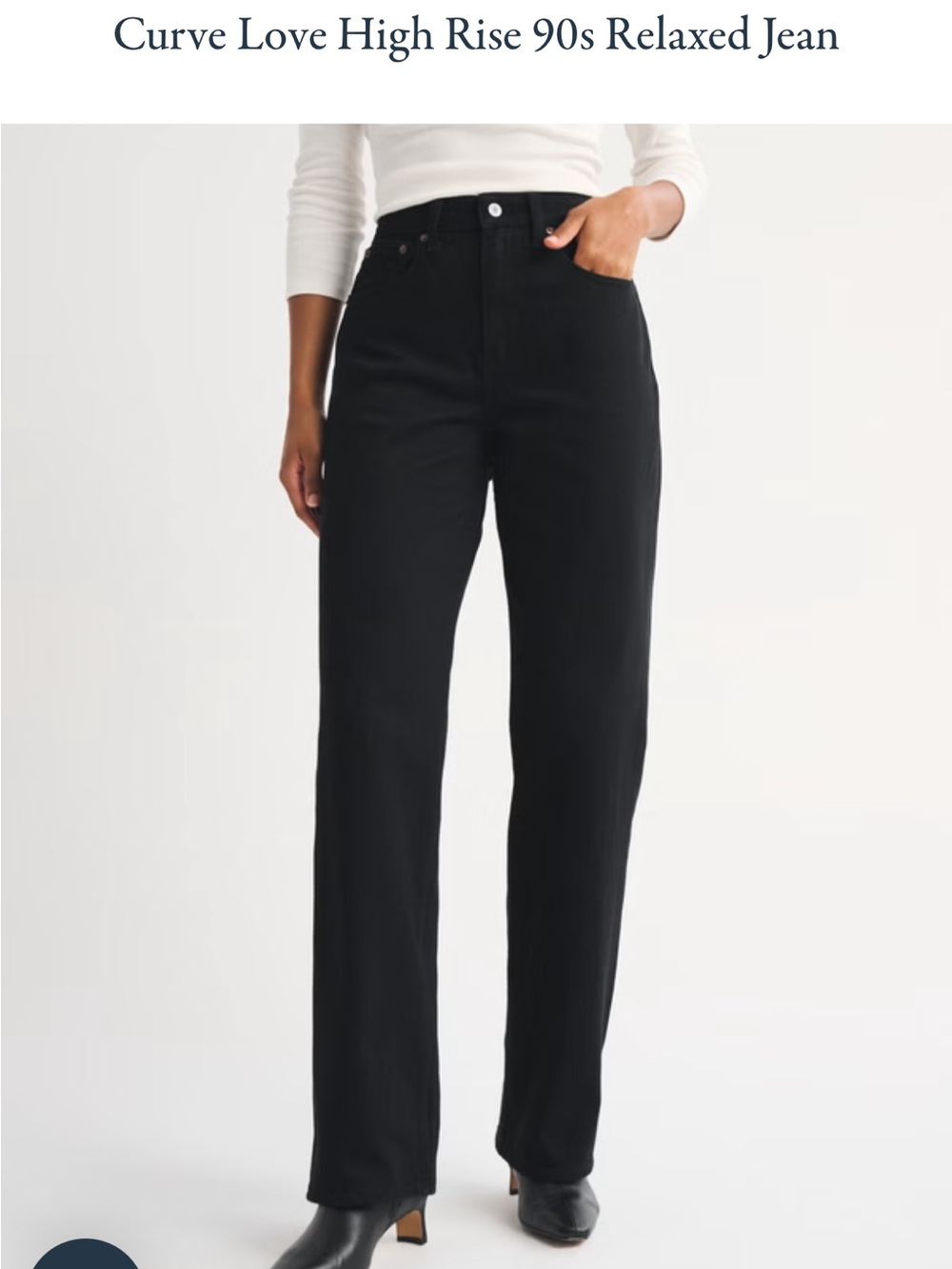 Abercrombie & Fitch Curve Love High-Rise Relaxed Straight Jeans - Black